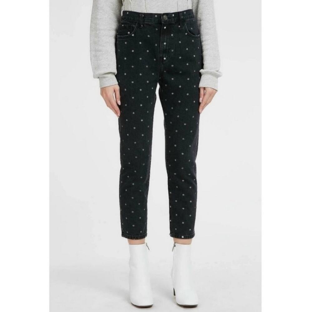 CURRENT/ELLIOTT Jeans Size 24 Denim The Vintage Cropped Slim Polka Dots Dot NWT